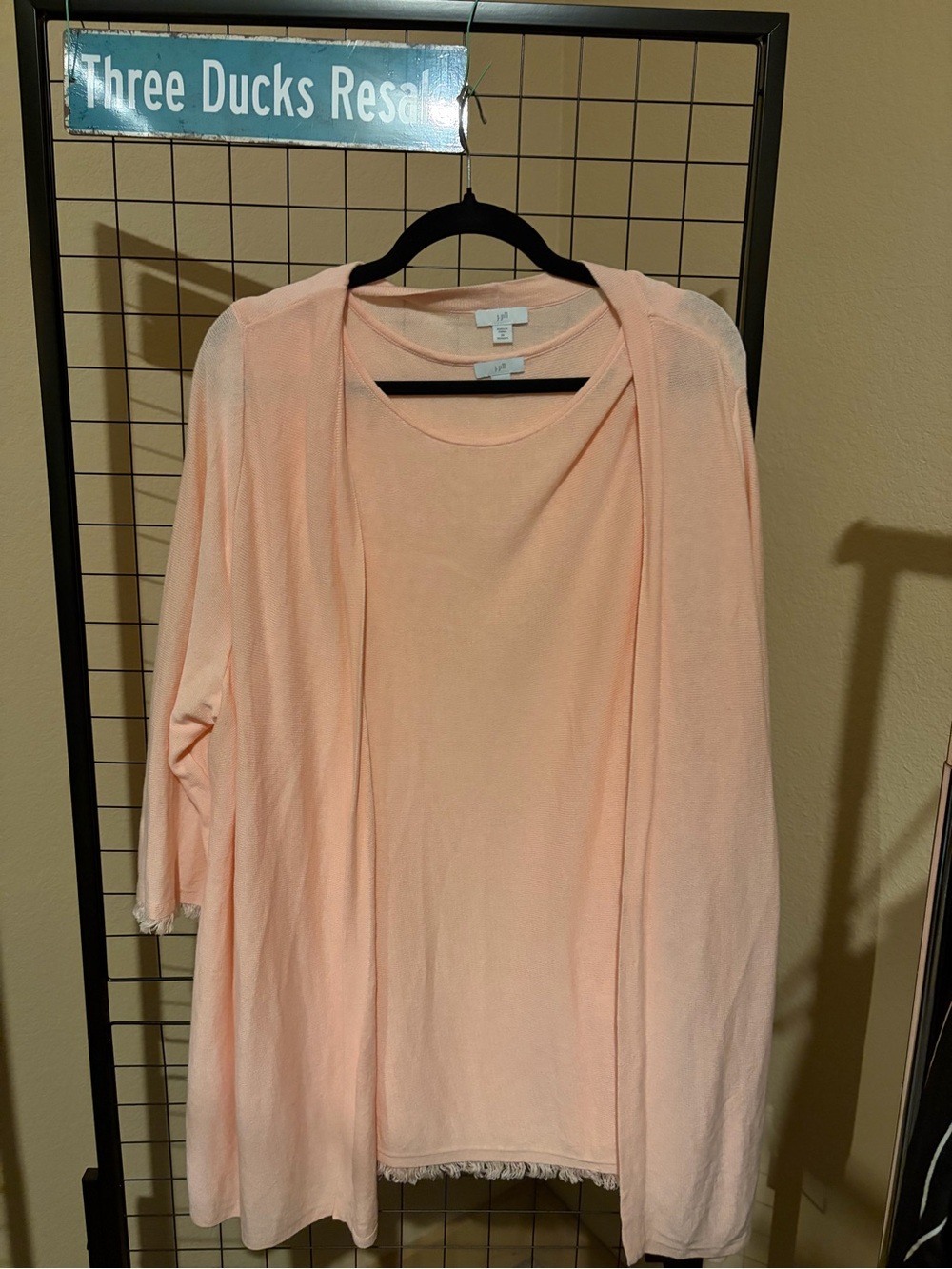 J.Jill Soft Peach Knit Top and Sweater Set 2x